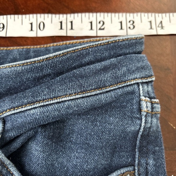 We The Free People Jeans Women's Size 27 High‎ Rise Skinny Blue Stretch Raw Hem - Picture 5 of 8